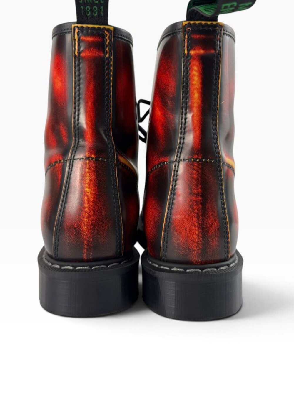 Solovair Flame Rub-Off 8 Eye Derby Boots ⢠Womenâs 8.5 ⢠Men's 7.5 ⢠NWOT - Picture 6 of 16